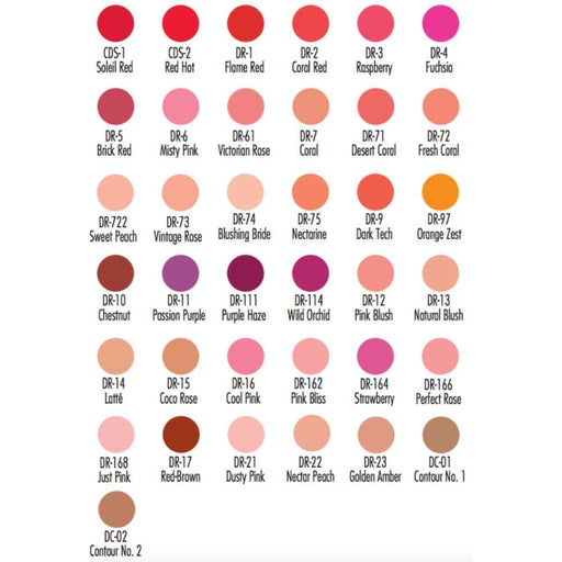 Ben Nye powder rouge color chart 37 colors