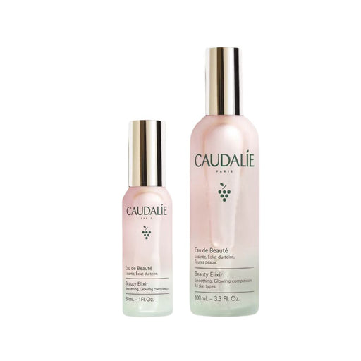 Caudalie Beauty Elixir small and large bottles next to each other