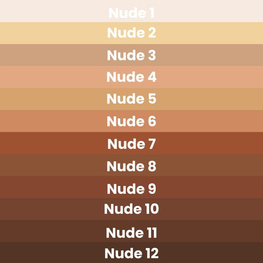 Colorfix  nude color chart with name in front of color