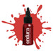 European Body Art Endura Pro Fresh Blood 1oz with swatch behind bottle