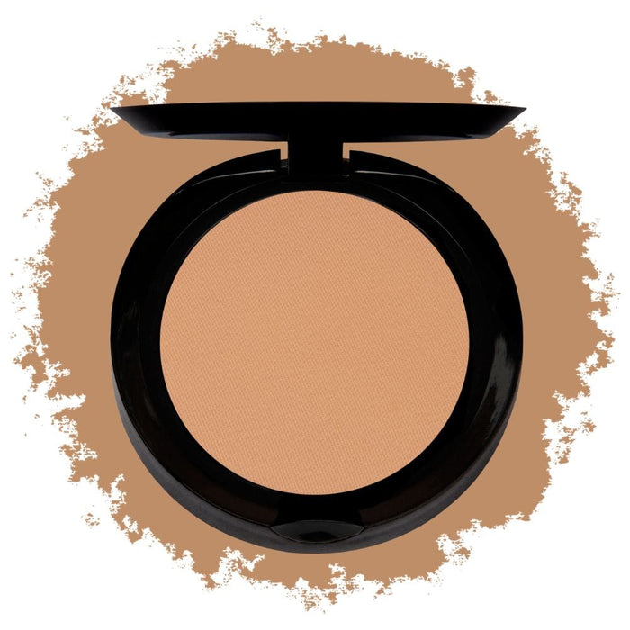 Face Atelier Ultra Pressed Powder Darker with swatch behind product
