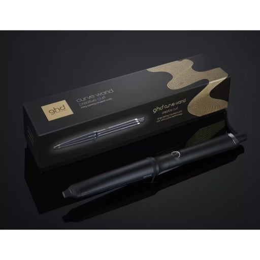 GHD Curve Creative Curl Wand with box and black background