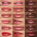 Jouer Tinted Lip Oil swatches on 3 different skin toned lips showing the name of shade colors