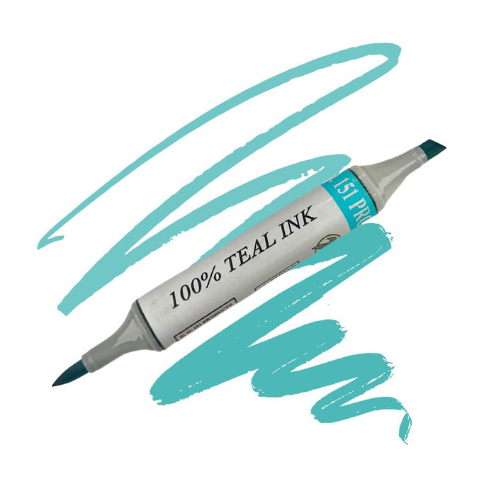 KD 151 Tattoo Pen Teal with swatch
