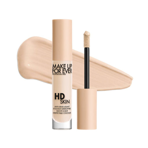 MUFE HD Skin Concealer 1.0Y Pearl with Swatch behind product