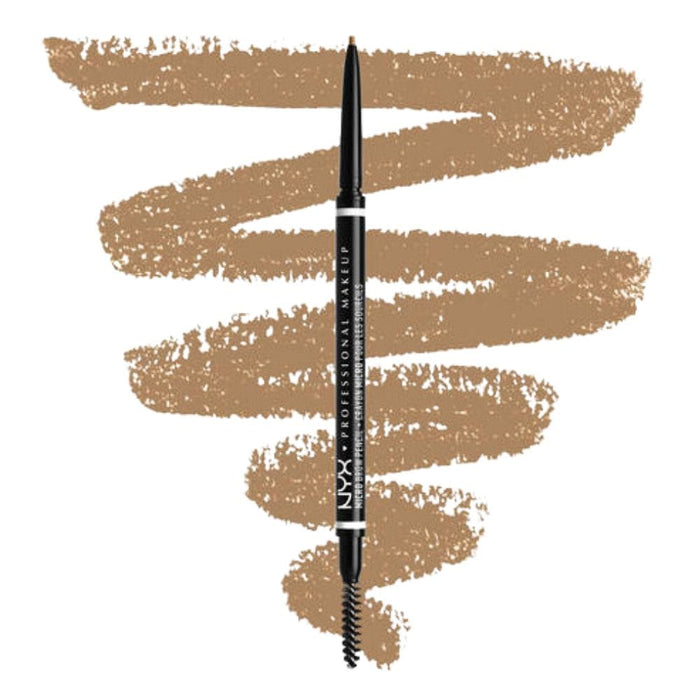 NYX Micro Brow Pencil blonde with swatch behind product