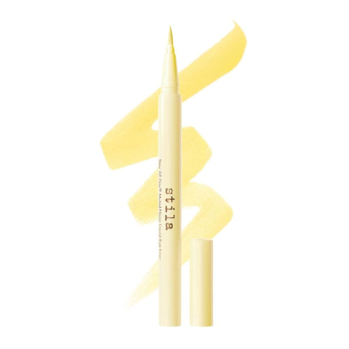 Stila Stay All Day Muted-Neon Liquid Eye Liner mellow yellow with swatch behind