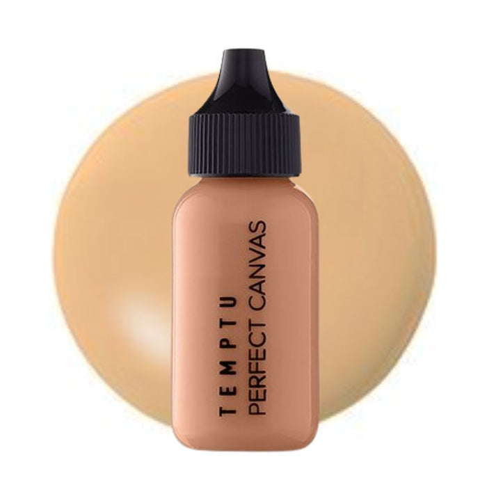 Temptu Perfect Canvas Hydra Lock Airbrush Foundation 1oz bottle 4W Nude with swatch behind