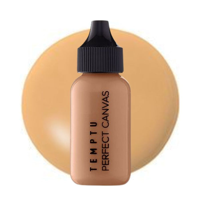 Temptu Perfect Canvas Hydra Lock Airbrush Foundation 1oz bottle 5NW Beige with swatch behind