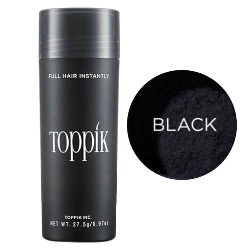 Toppik Hair Fiber 27.5g Black with swatch