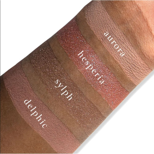 Viseart Petits Fours Hesperides Palette names and shades swatched on arm