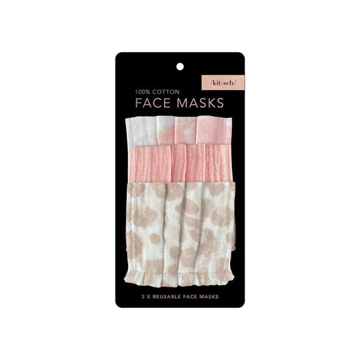 Kitsch Cotton Face Mask 3pc Set - Blush  packaging