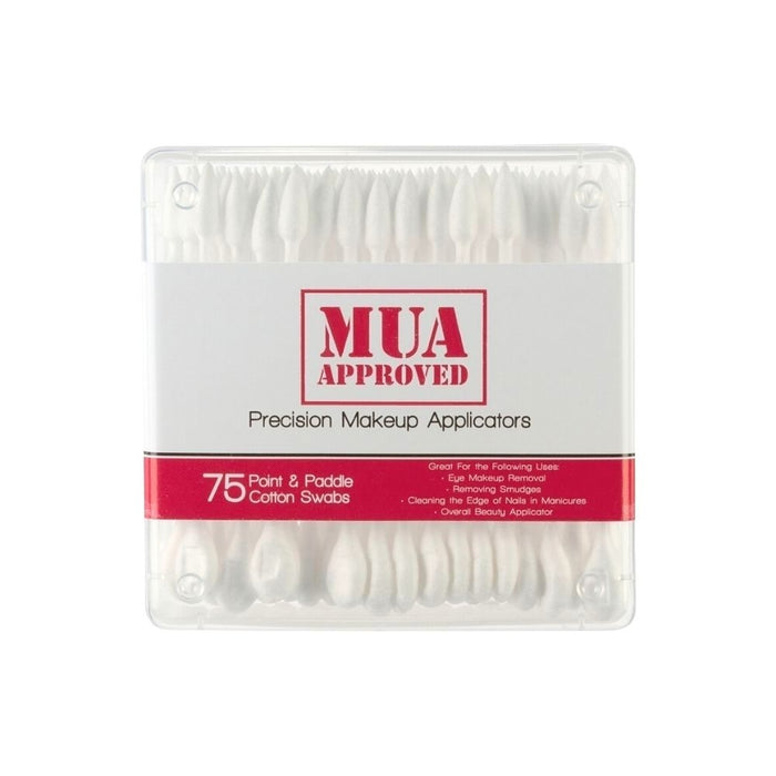 MUA Approved Precision Makeup Applicators Point & Paddle Cotton Swabs 