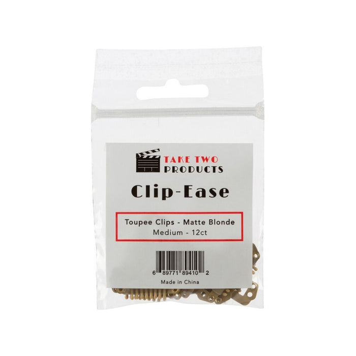 Take Two Products Clip-Ease Toupee Clips Matte Blonde 12ct. Medium