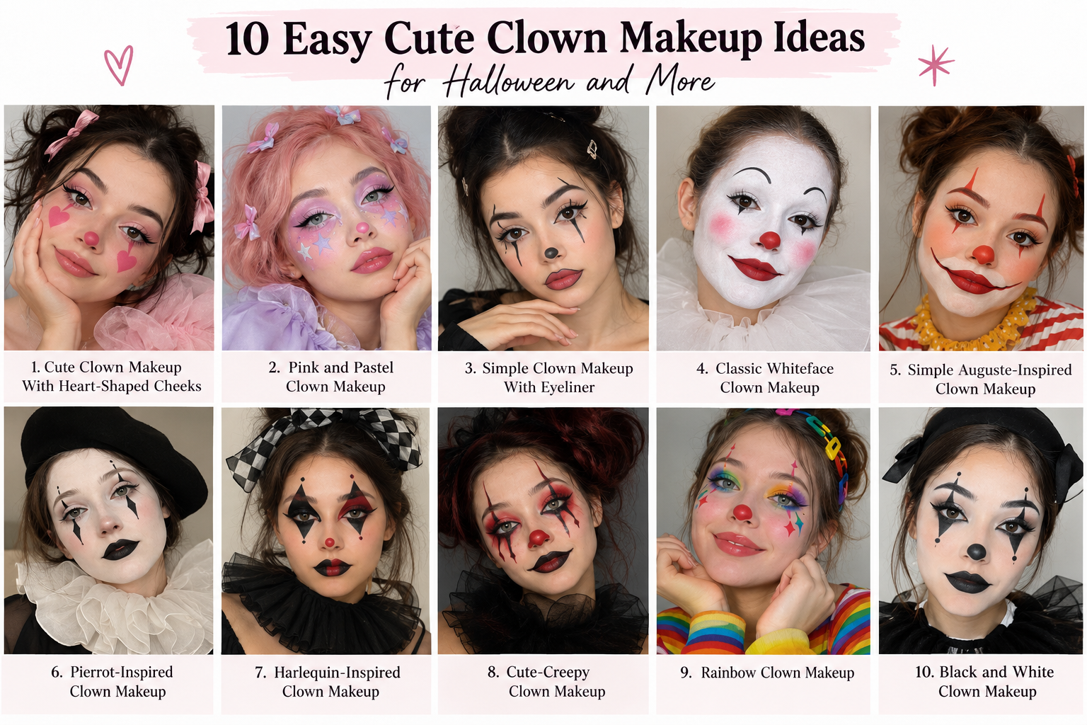 Easy Cute Clown Makeup Ideas for Every Style