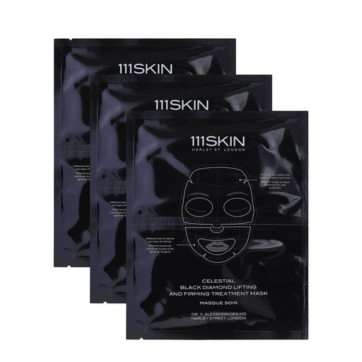 111Skin Celestial Black Diamond Lifting And Firming Treatment Face Mask 3 pack. individual packets