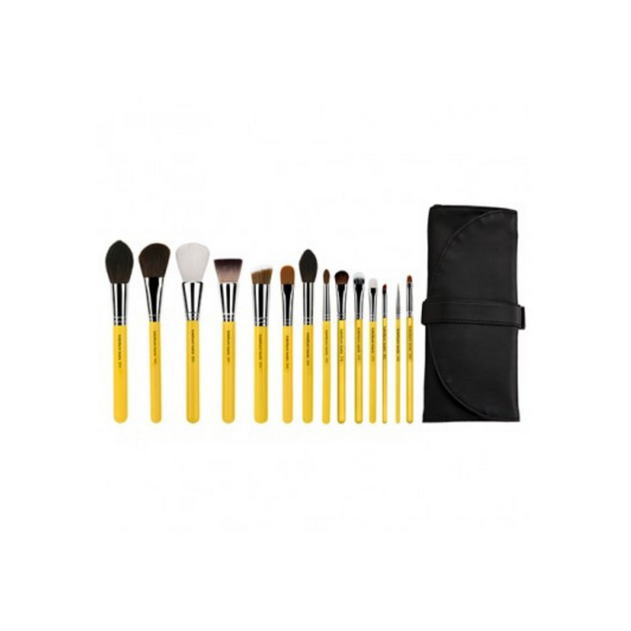 14pc Makeup Brush Set Bdellium Studio The Collection With Roll-Up Pouch