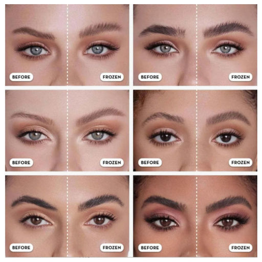 Brow freeze before and after on 6 different models