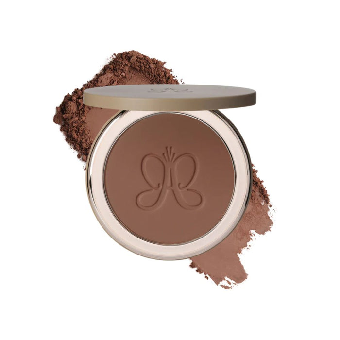 Anastasia Beverly Hills Smooth Blur Bronzer - Sunset Sizzle. Open compact with swatch behind