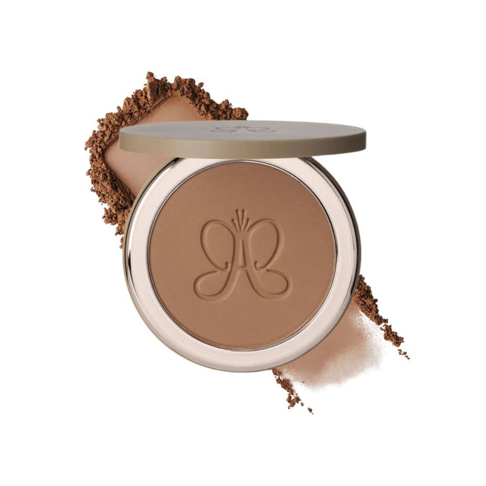 Anastasia Beverly Hills Smooth Blur Bronzer - Tropical Tan. Open compact with swatch behind