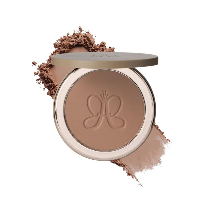 Anastasia Beverly Hills Smooth Blur Bronzer - Warm Sand Vibes. Open compact with swatch behind