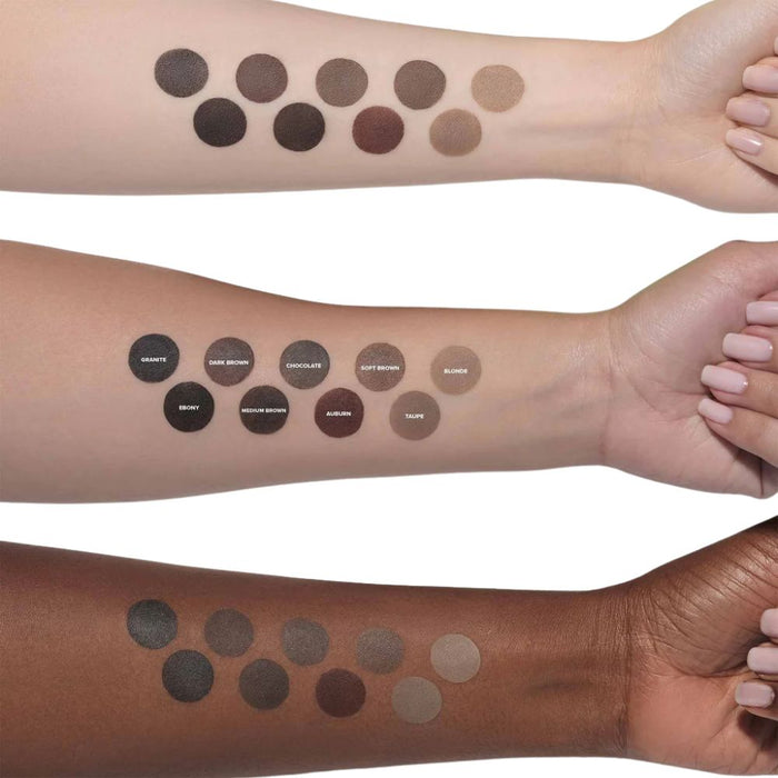 Anastasia Beverly Hills Volumizing Tinted Brow Gel arm swatches on 3 different skin tones