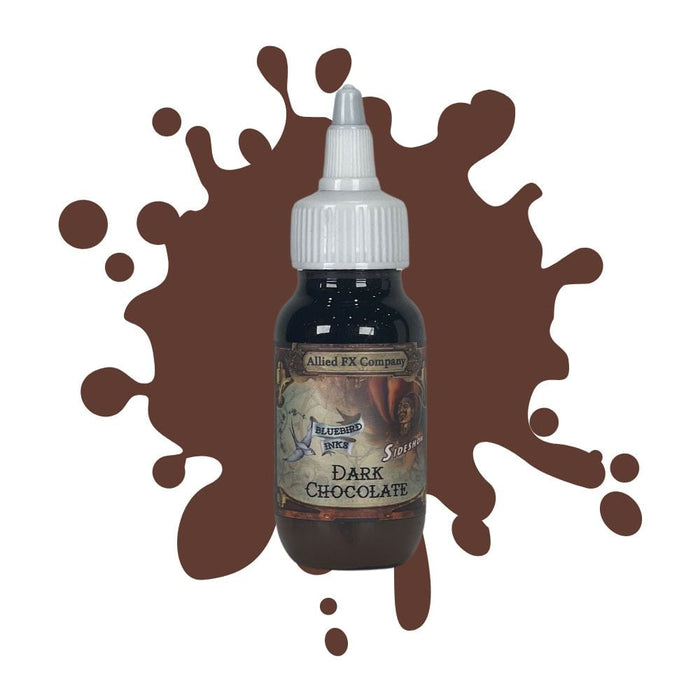 Allied FX Bluebird Ink 50ml Dark Chocolate with swatch