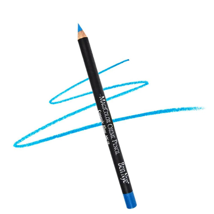 Ben Nye MagiColor Creme Pencil MC-19 Cosmic Blue with swatch behind it