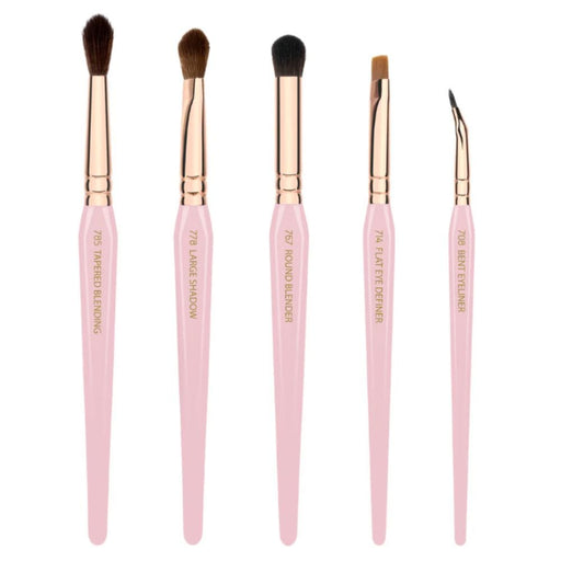 Bdellium Pink Golden Triangle Eyes Set brushes lined up next to each other