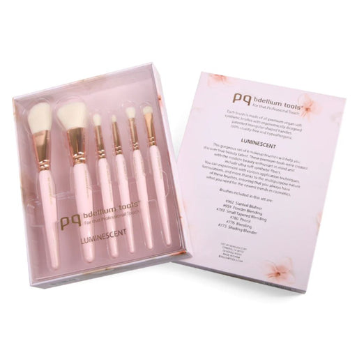 Bdellium Pink Golden Triangle Luminescent Set packaging with brushes