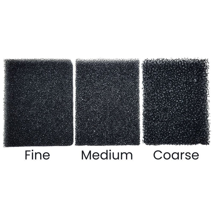 Black Stipple Sponge of various textures. Fine, Medium and Coarse