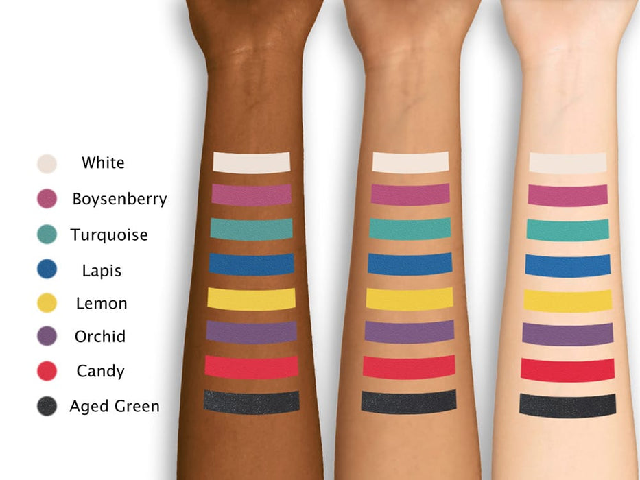 Bluebird sideshow body art arm swatches