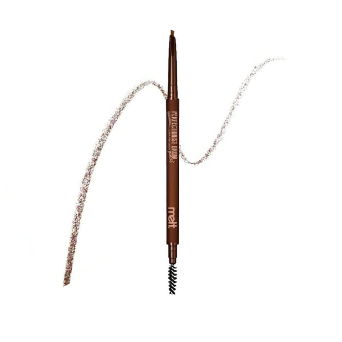 Melt Cosmetics Perfectionist Brow pencil brown with swatch