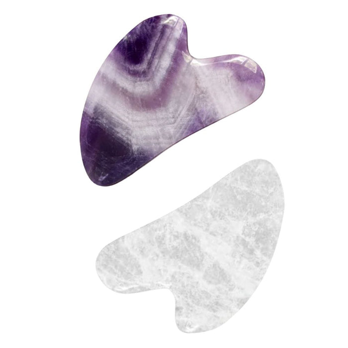 Clean Skin Club Gua Sha Sculpting Stones amethyst and white quartz