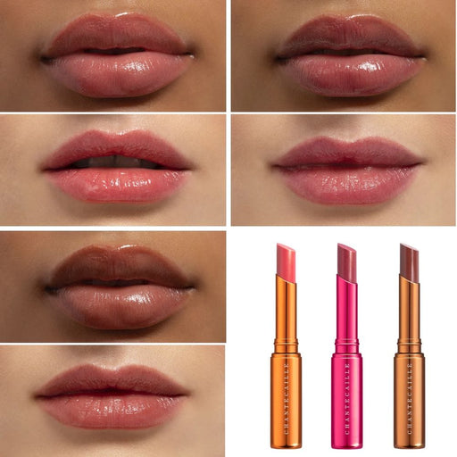 Chantecaille Sunstone Lip Sheers applied on dark and light skin lips