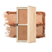 Jouer Sunswept Bronzer Dual Bronzer Palette Light to Medium with swatch behind product.