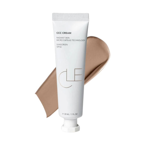 CLE Cosmetics Radiant Skin CCC Cream 1oz - 206 Neutral Medium with swatch behind