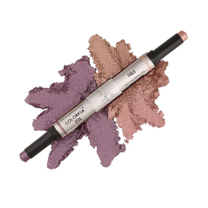 Danessa Myricks Colorfix Stix Foil and Metallics with swatches behind product