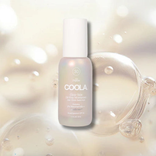 Coola Clear Skin Oil-Free Moisturizer SPF30 1.1oz with styled background