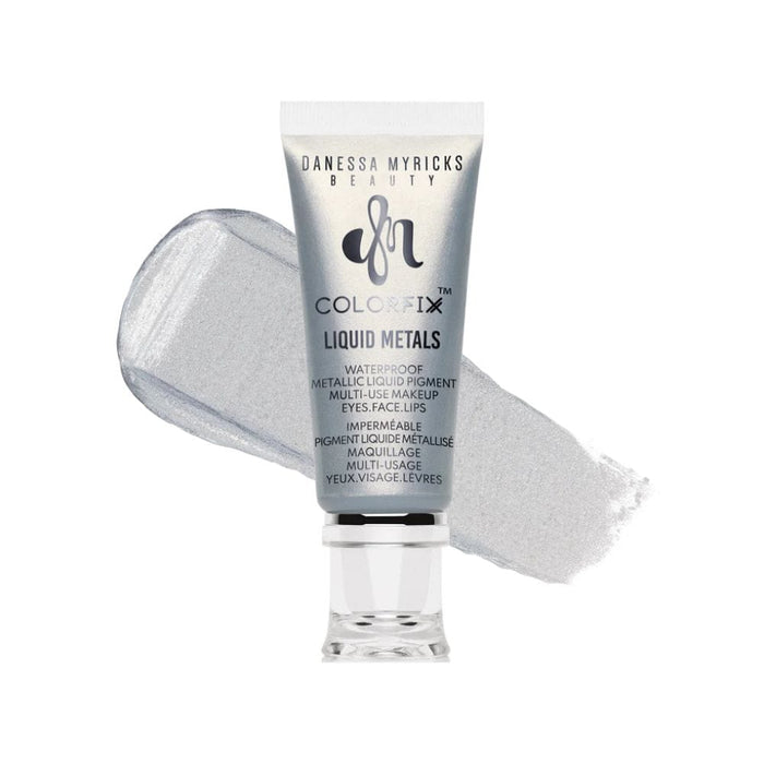 Danessa Myricks Colorfix Liquid Metals Platinum with swatch