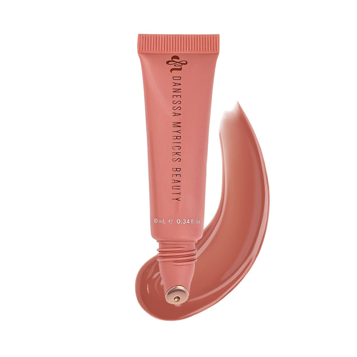 Danessa Myricks Glosswork 4D Lip Gloss Vintage Rose with swatch