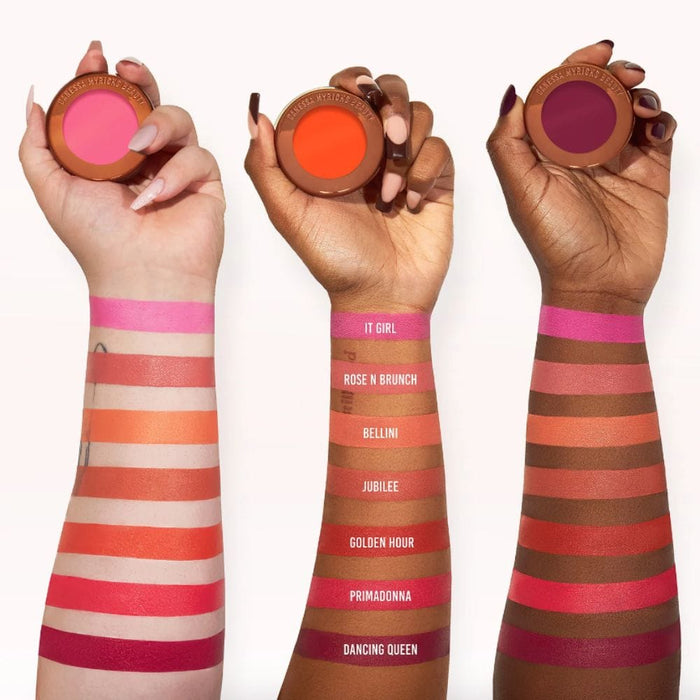 Danessa Myricks Yummy Skin Blurring Balm Flushed  Arm swatches on 3 different skin toned arms 