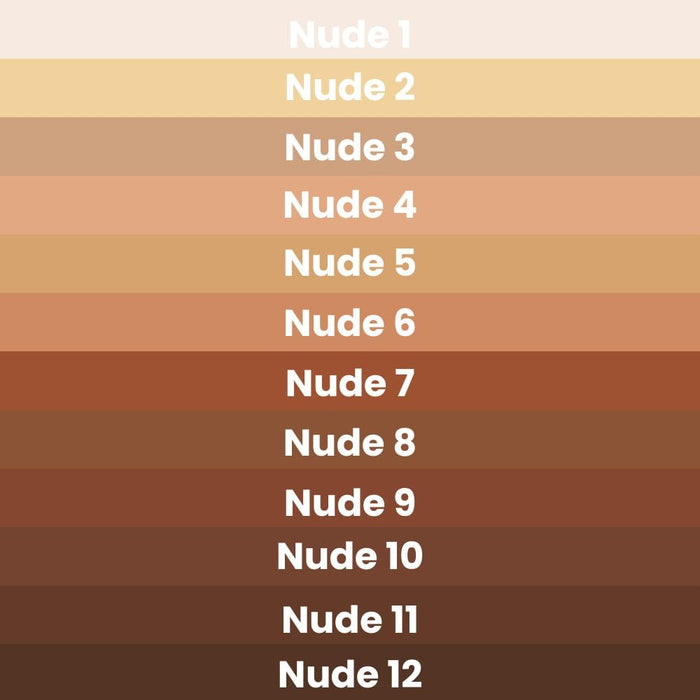 Colorfix  nude color chart with name in front of color