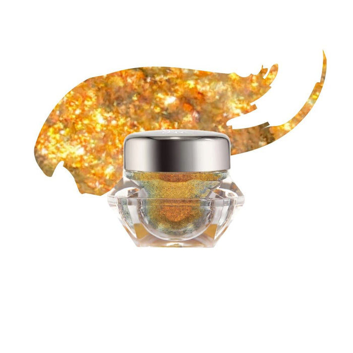 Infinite Chrome Flakes Fireball Jar with Color Swatch behind product