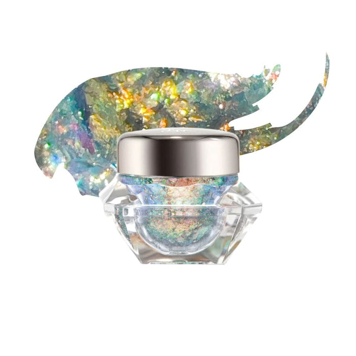 Infinite Chrome Flakes Firefly Jar with Color Swatch behind product