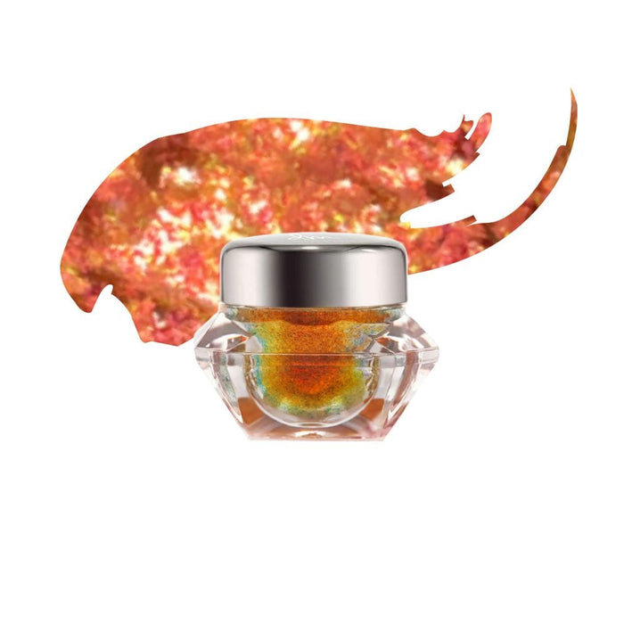 Infinite Chrome Flakes Hot Lava Jar with Color Swatch behind product
