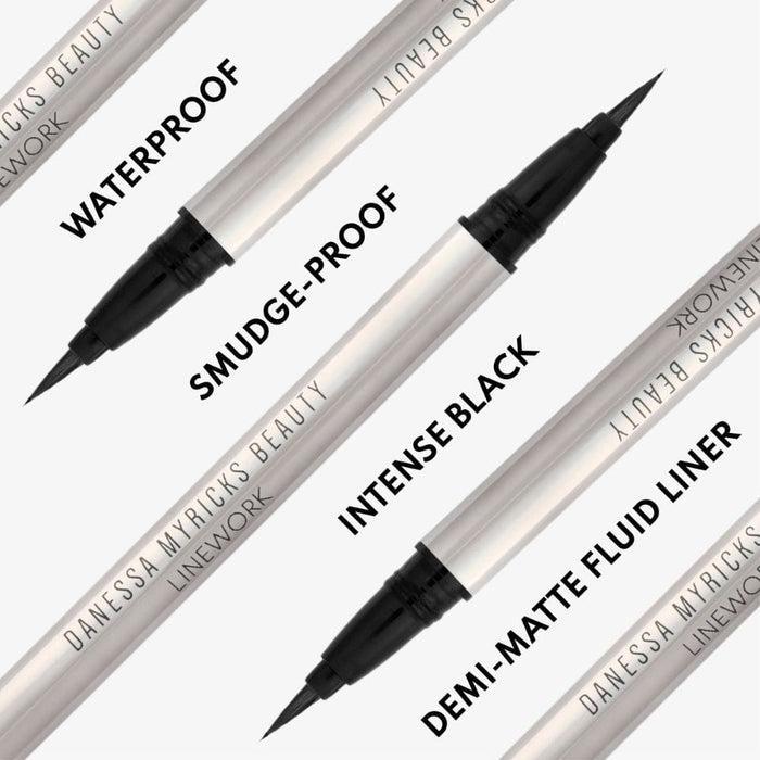Danessa Myricks Linework Paintbrush Fluid Eyeliner Onyx selling points