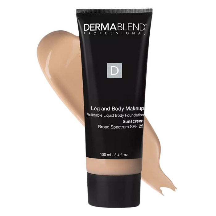 Dermablend Leg And Body Makeup 3.4oz Fair Ivory 10N with swatch behind