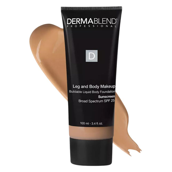 Dermablend Leg And Body Makeup 3.4oz Light Beige 35C with swatch behind