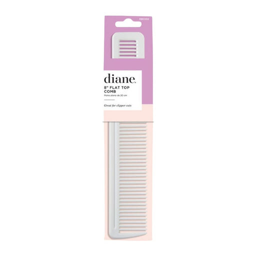 Diane 8” Flat Top Comb - White in packaging 